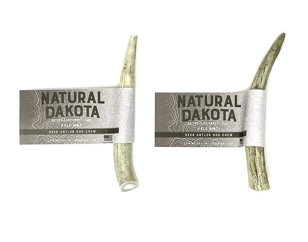 Natural Dakota Half-Pint antler is sanded and smooth for safe chewing joy.