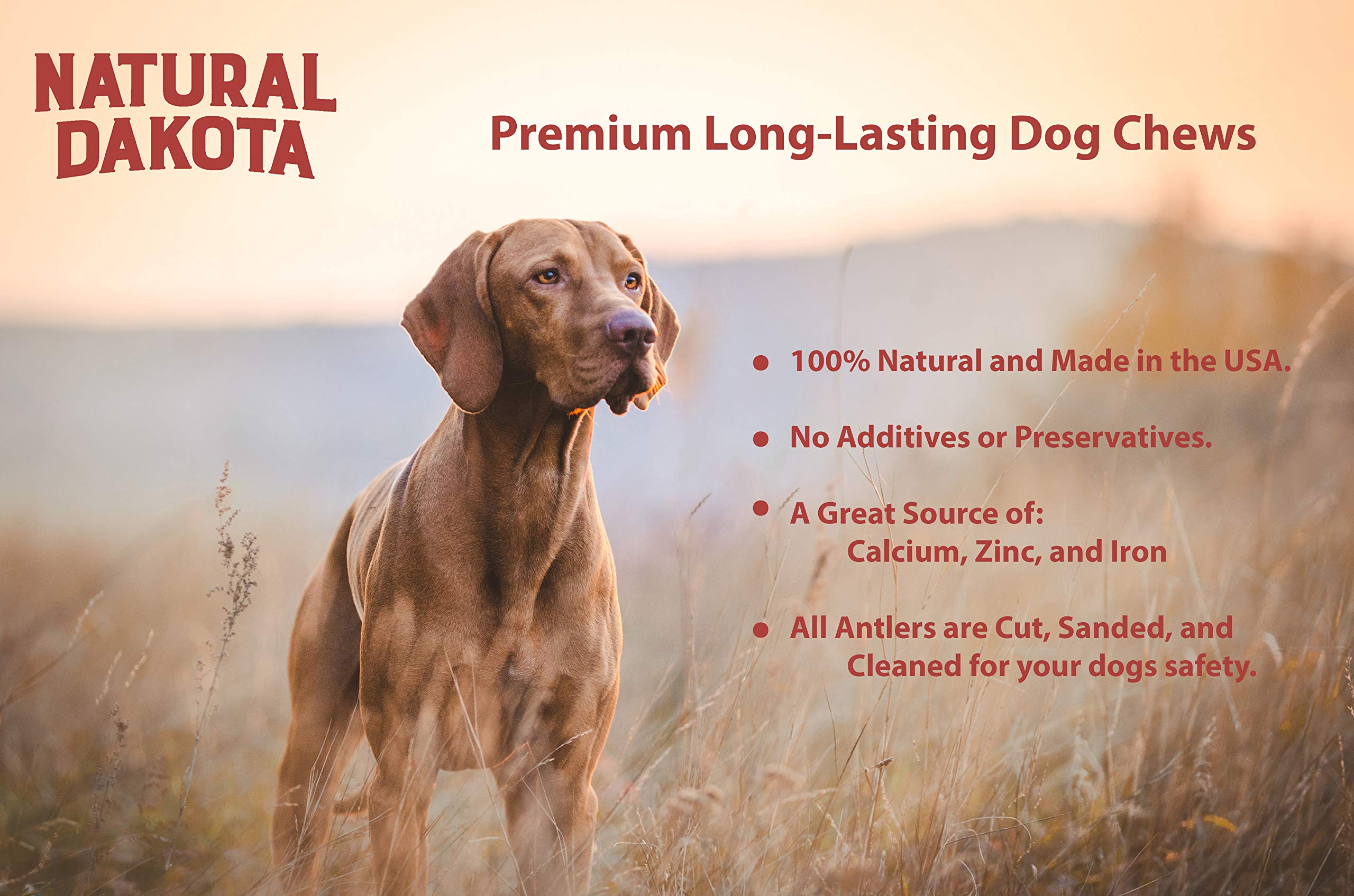 Natural Dakota Half-Pint USA-made antler demonstrates sustainable sourcing.