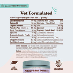 Natural Dog Company Allergy & Itchy Defense chews in-use during treat time