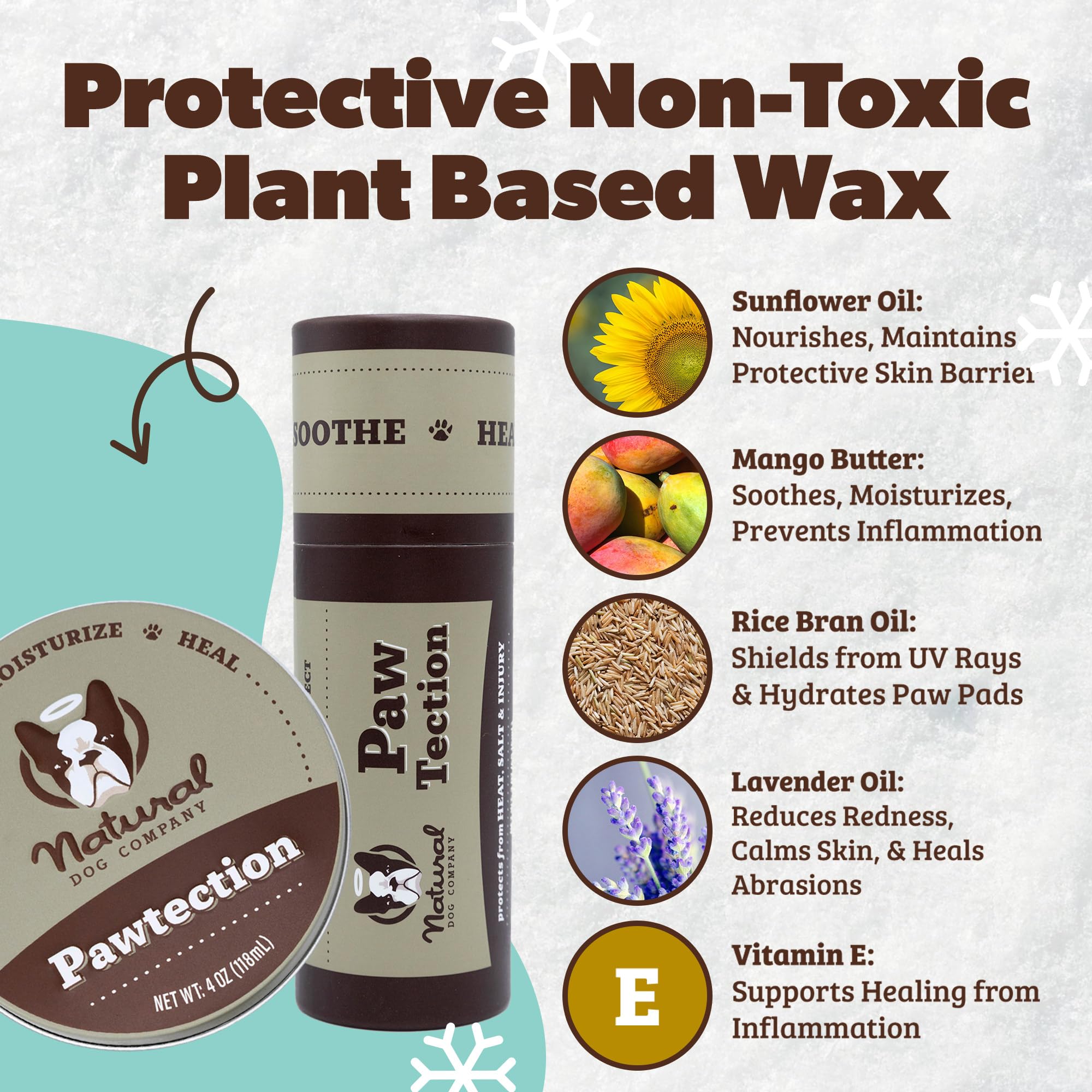 Natural Dog Company calendula paw-care close-up highlighting soothing botanicals