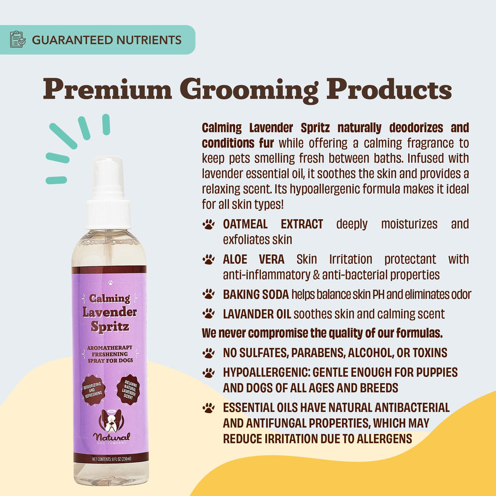 Natural Dog Company Calming Lavender Spritz coat after application appears shinier and softer.