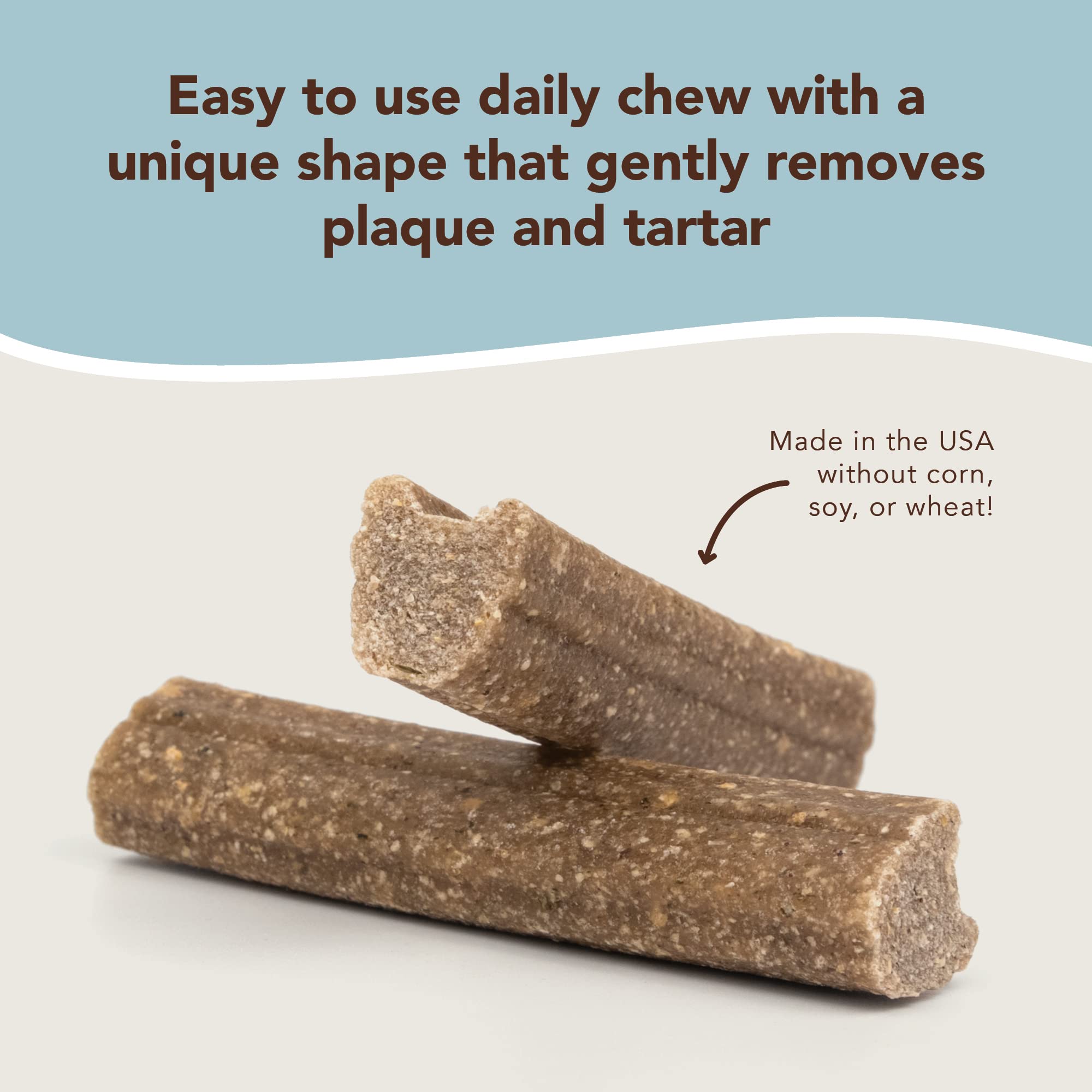 Natural Dog Company dental chews ingredients list with coconut oil and oats
