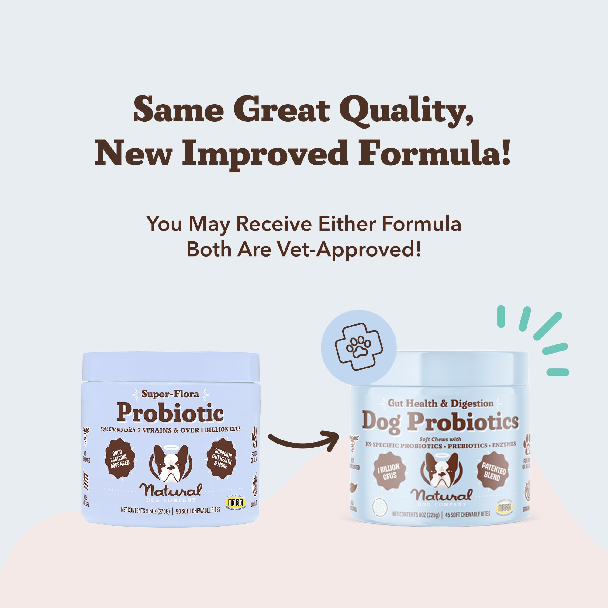Natural Dog Company Gut Health Chews microencapsulated probiotics image illustrating stomach-friendly protection