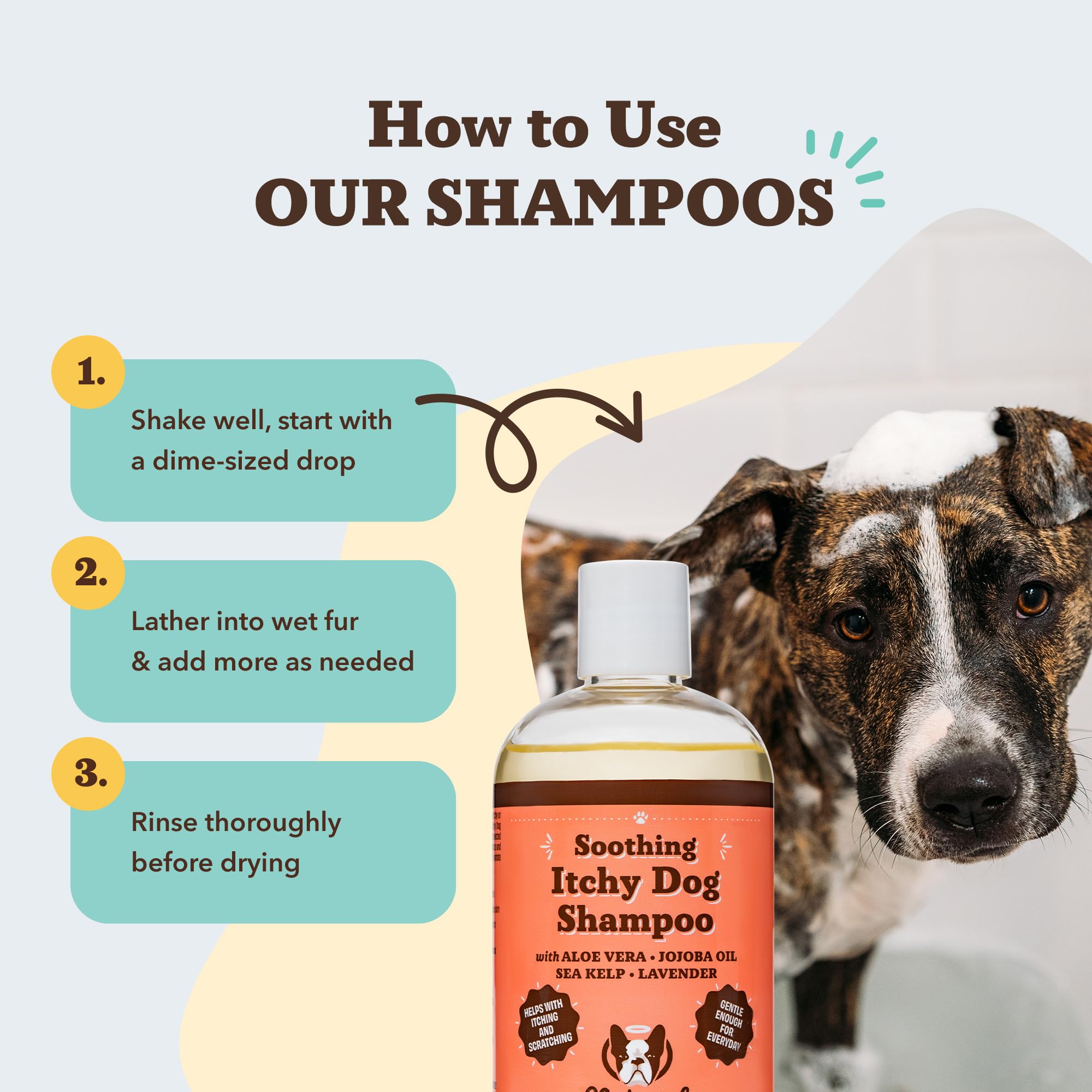 Natural Dog Company Itchy Dog Shampoo ingredients-aloe-vera highlight soothing botanicals.