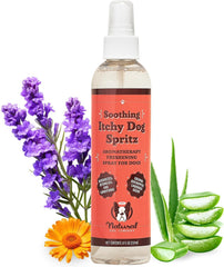 Spritz applied to fur showing detangling and shine benefits