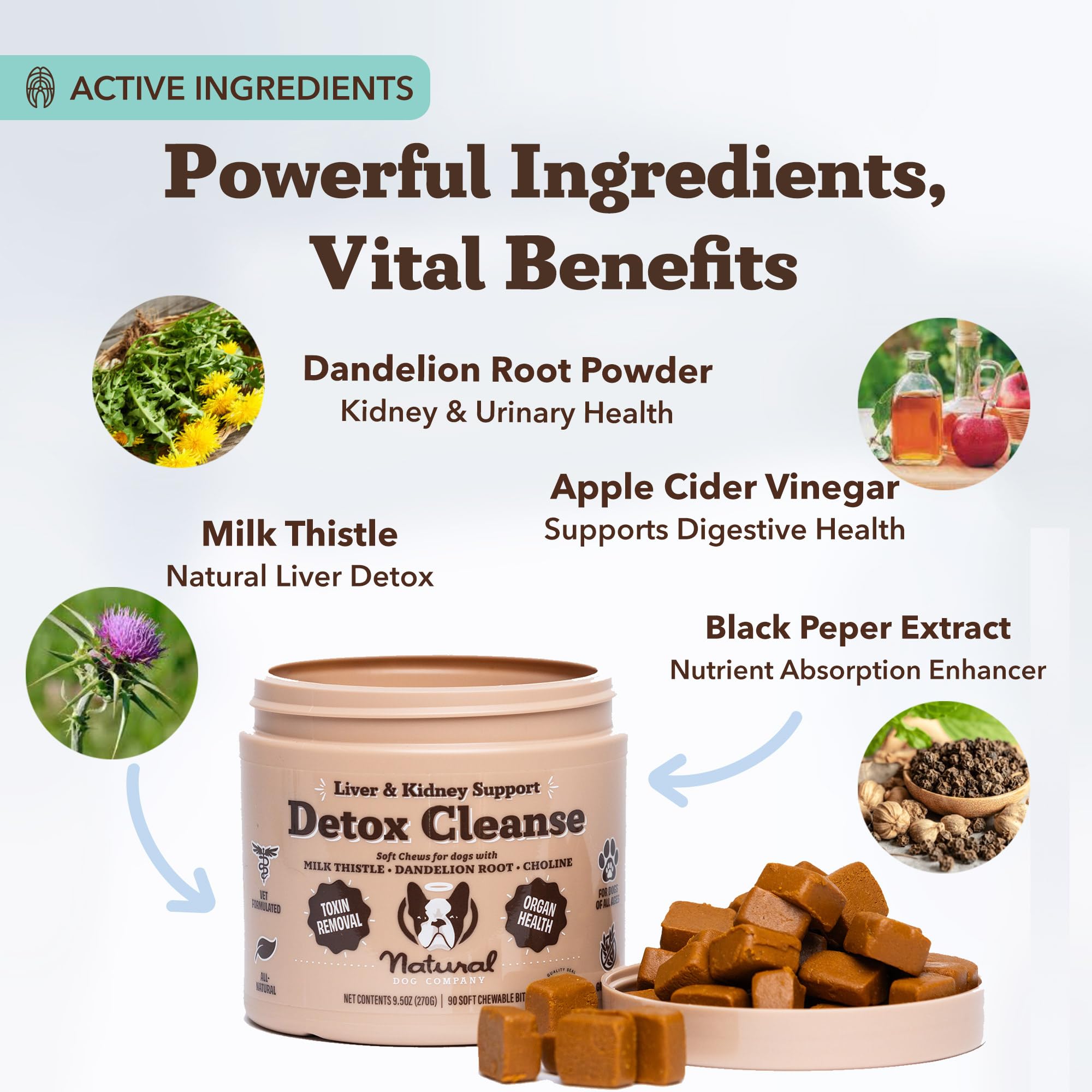 Natural Dog Company liver-kidney turmeric and astragalus blend for overall wellness