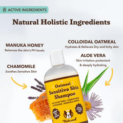 Natural Dog Company Oatmeal Shampoo rinse for a fresh, healthy shine.