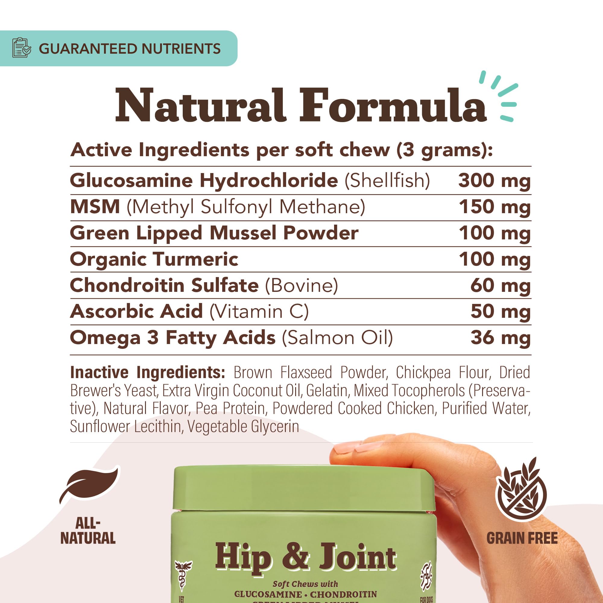 Natural Dog Company scoop-dispensing-dog-powder allows easy daily joint support.