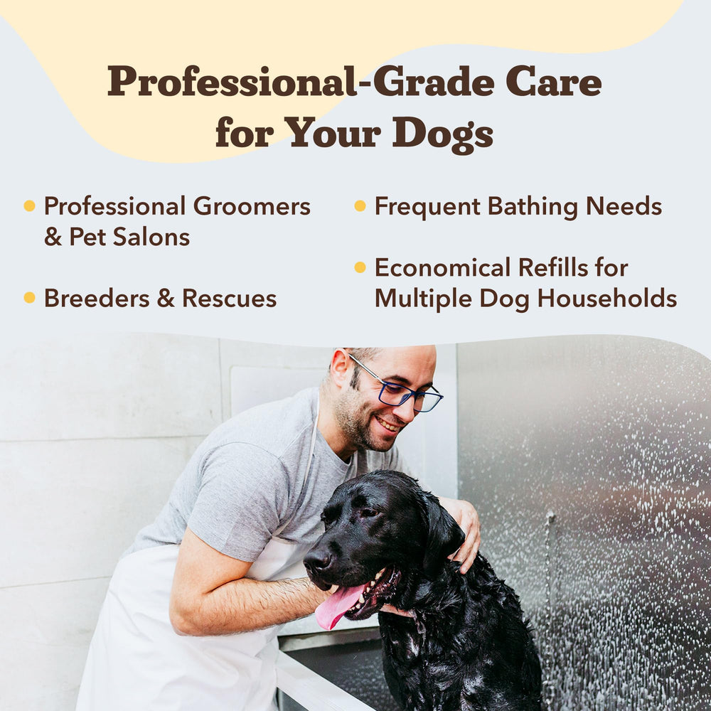 Natural Dog Company shampoo with colloidal oatmeal soothes dry skin during baths