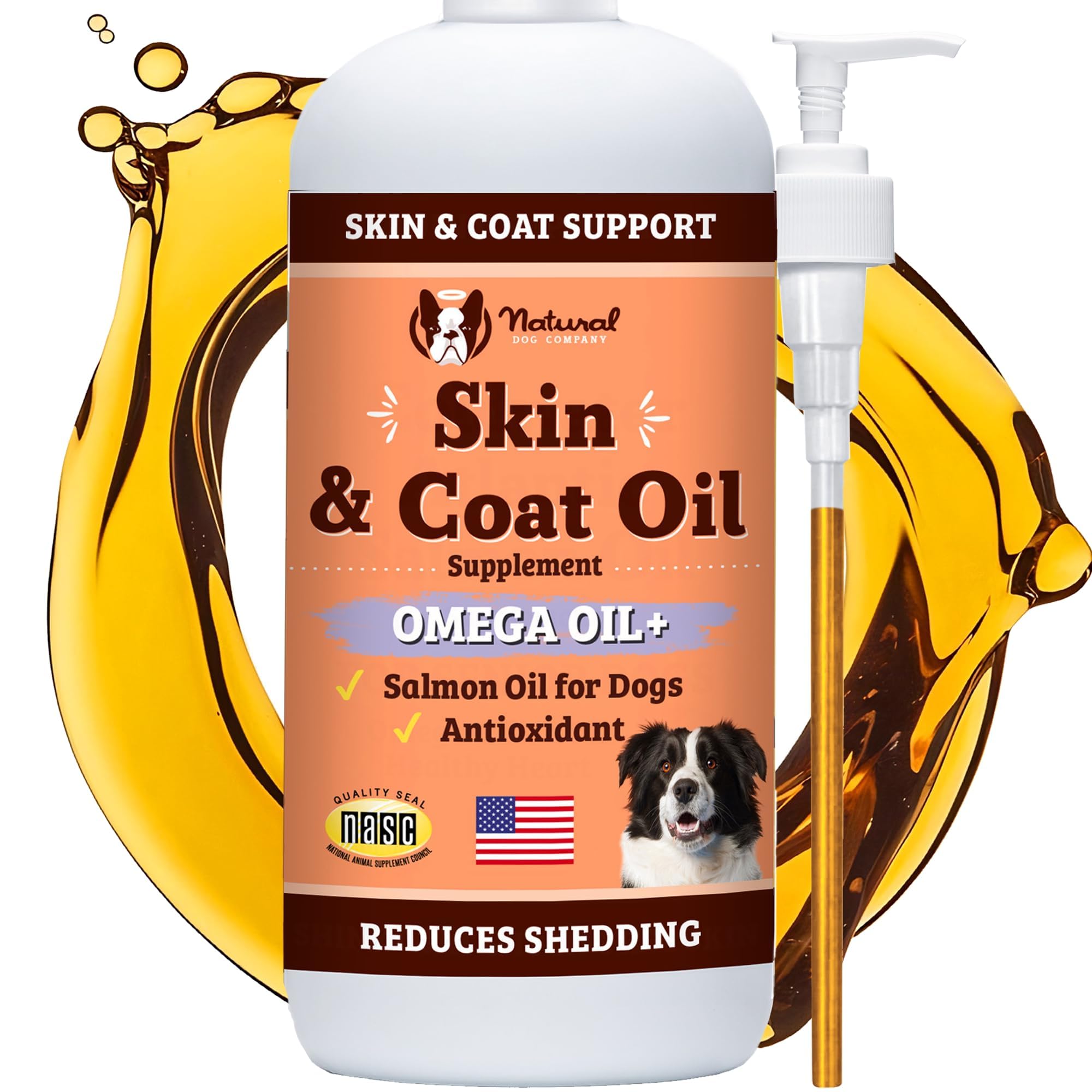 Natural Dog Company Skin Coat Oil bottle pump for easy dosing