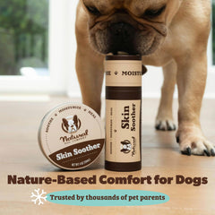 Lick-safe label on Natural Dog Company Skin Soother Balm packaging