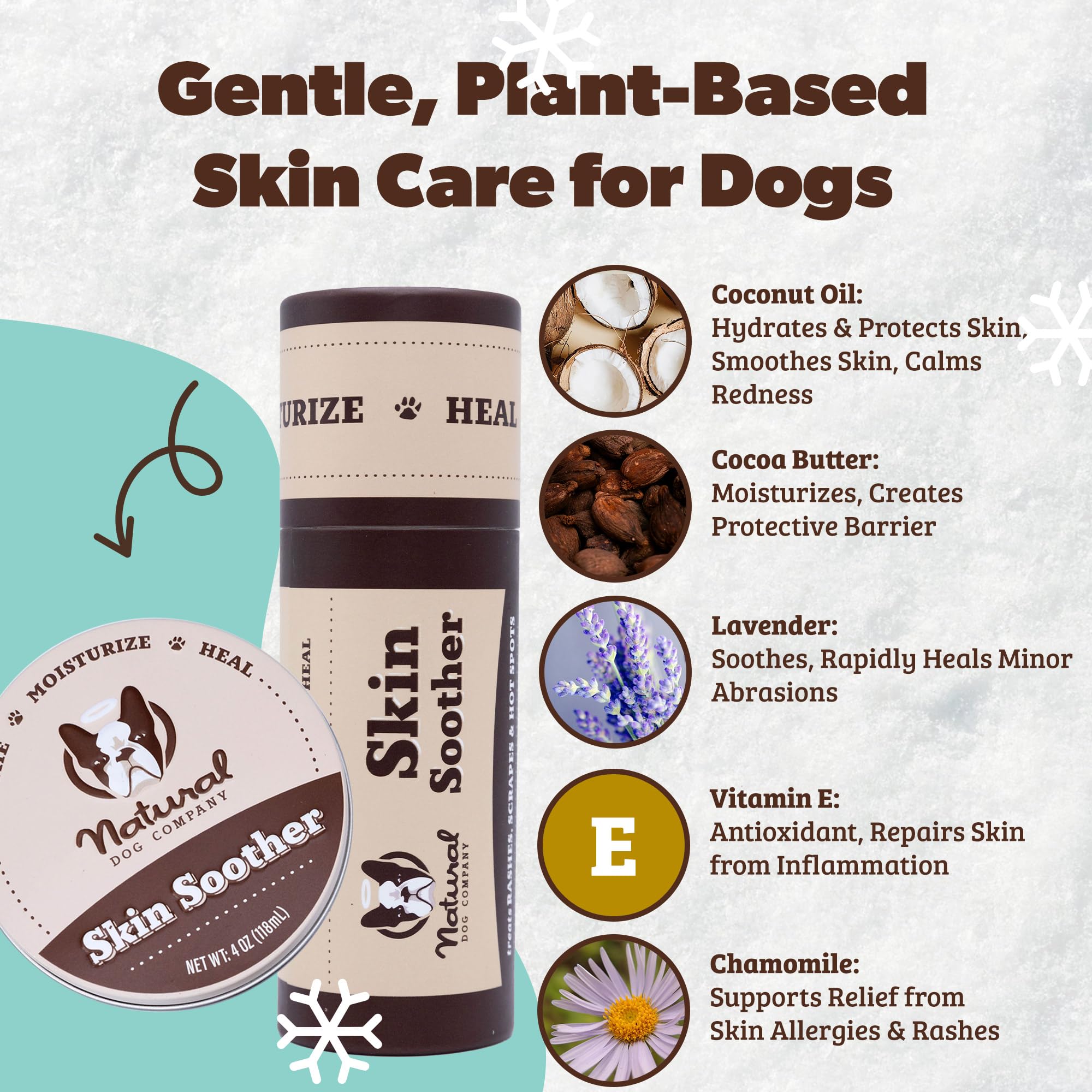 Multi-dog household care with a generous 4 oz tin