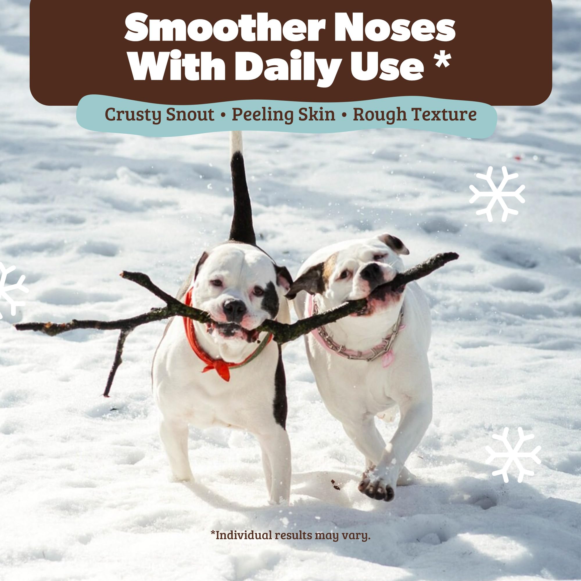 Natural Dog Company Snout Soother application demonstrates easy, even coverage for the nose.