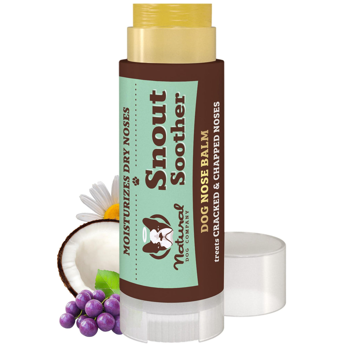 Natural Dog Company Snout Soother Travel Stick front view shows pocket-ready relief.