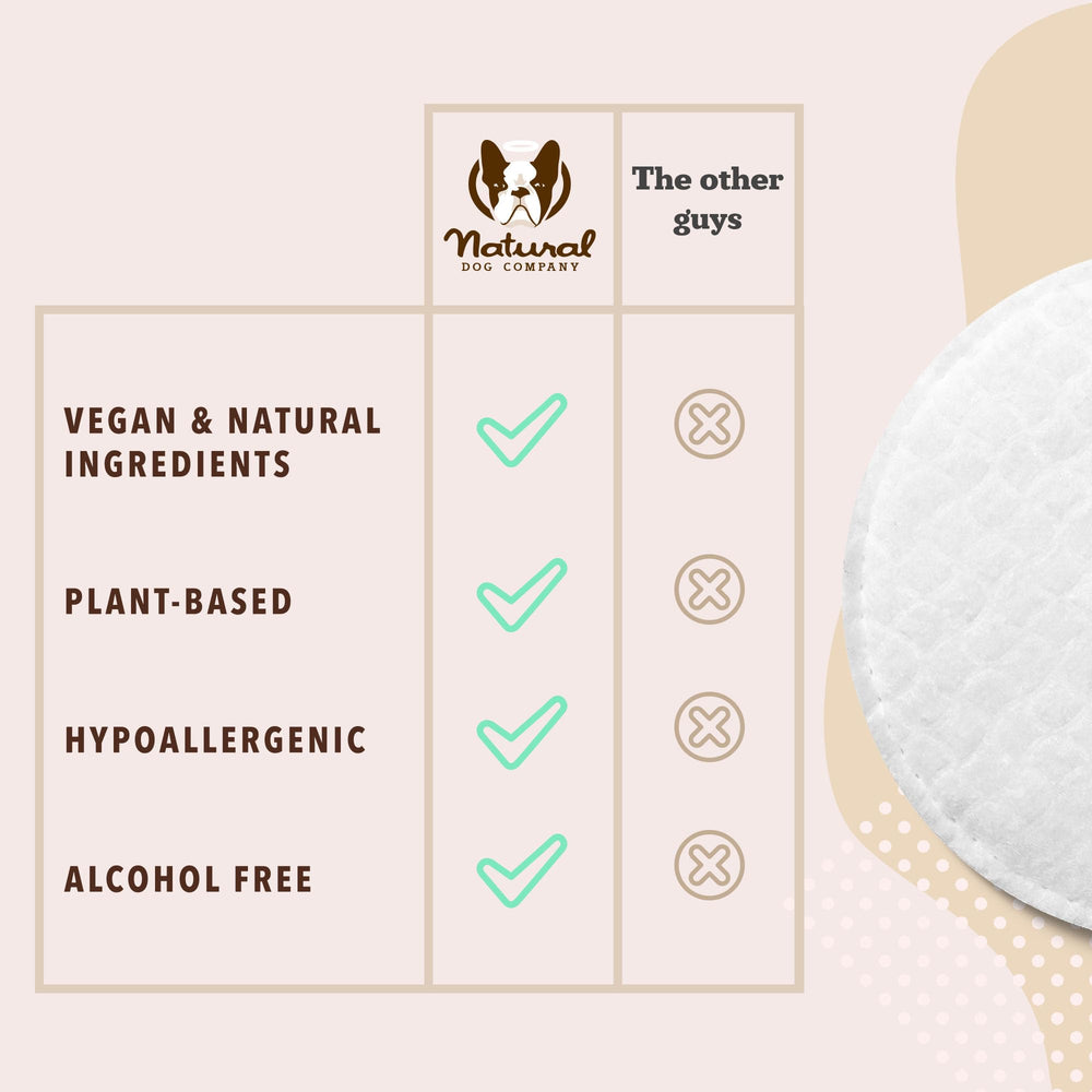 Natural Dog Company snout wipes application on dog nose shows gentle cleansing after walks.