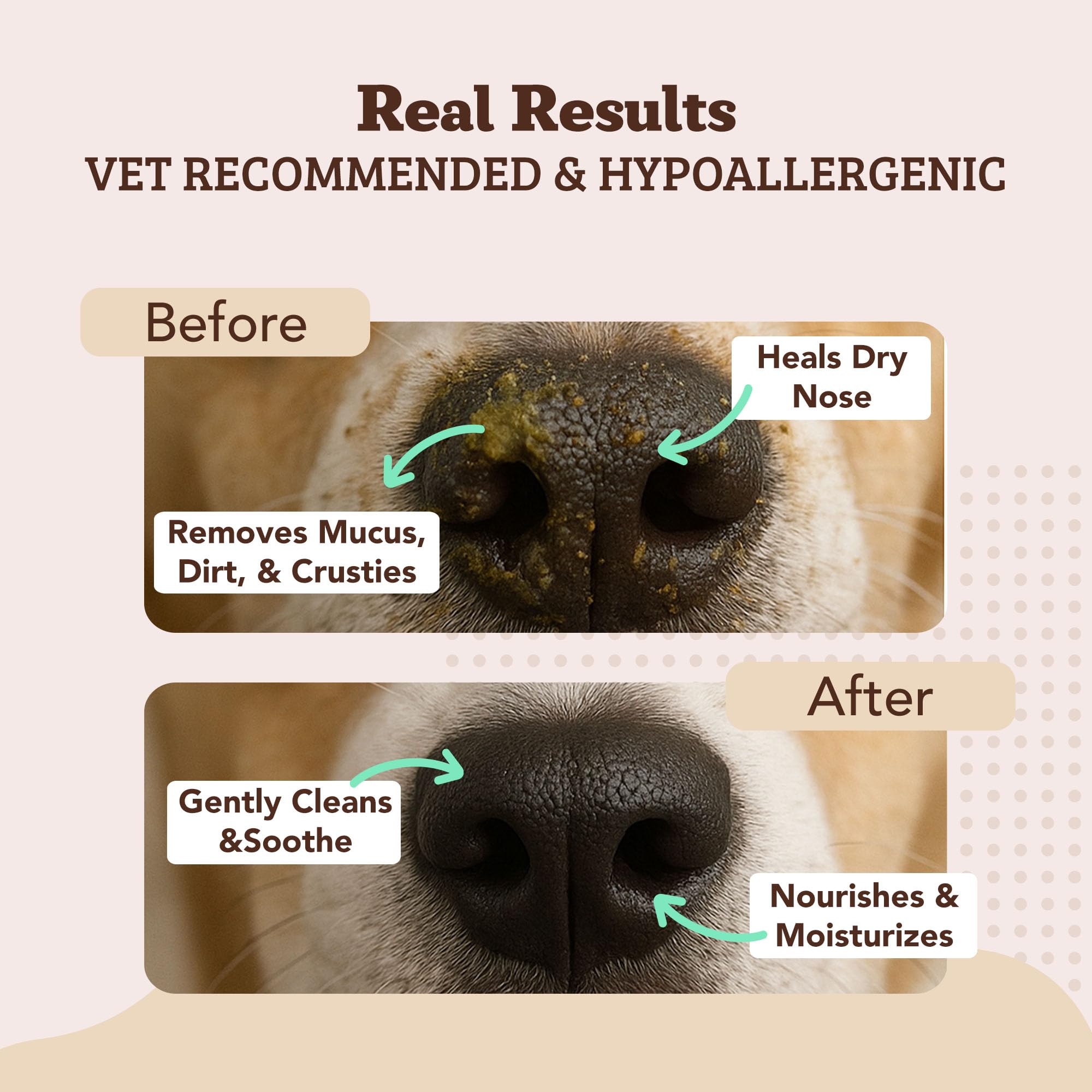 Natural Dog Company snout wipes ingredients panel showcases kukui oil for nourishing moisture.