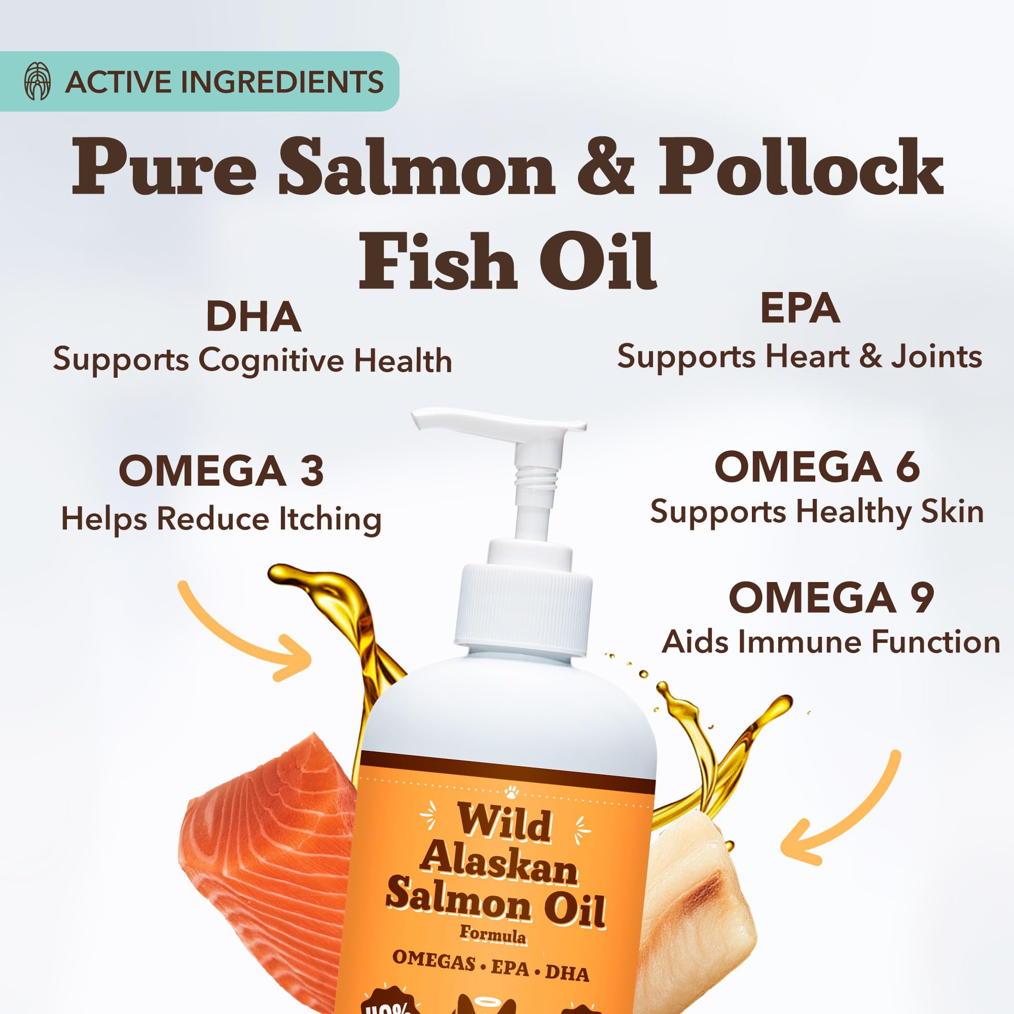 Natural Dog Company Salmon Oil pour emphasizes easy daily dosing for dogs