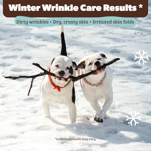 Natural Dog Company wrinkle folds closeup emphasizes clean, hydrated dog wrinkles.