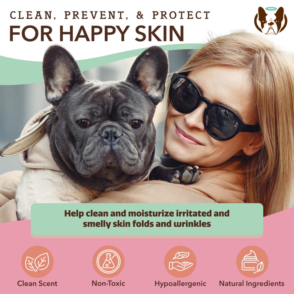 Natural Dog Company XL grooming wipes snout-clean image illustrates easy refreshing between baths