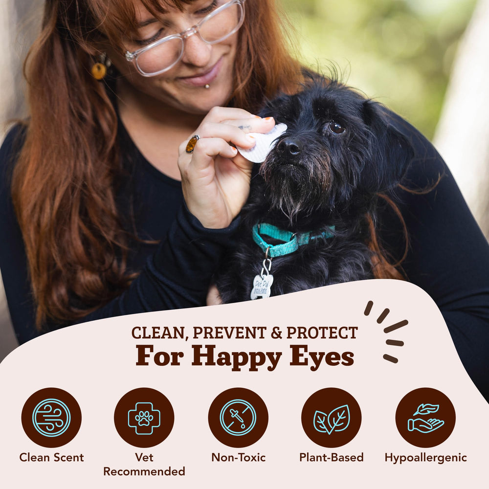 Natural Dog Eye Wipes Eyebright blend for soothing sensitive eye area