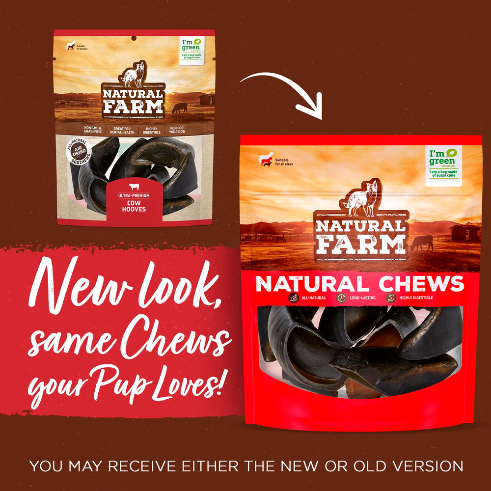 Natural Farm air-dried chews from grass-fed beef provide durability and satisfaction.