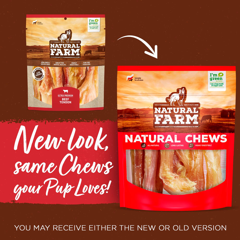 Natural Farm 12-pack packaging close-up showing grain-free, hormone-free chews for dogs.