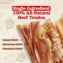 Natural Farm beef tendons chew texture close-up highlighting durable bite for joints.