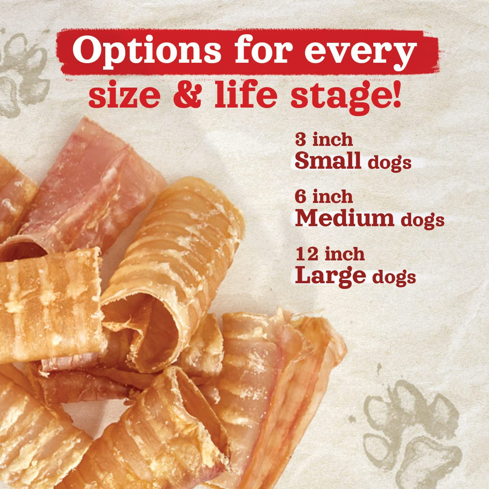 Natural Farm Beef Trachea 12-Inch Chews — long-lasting treat for mouth engagement.