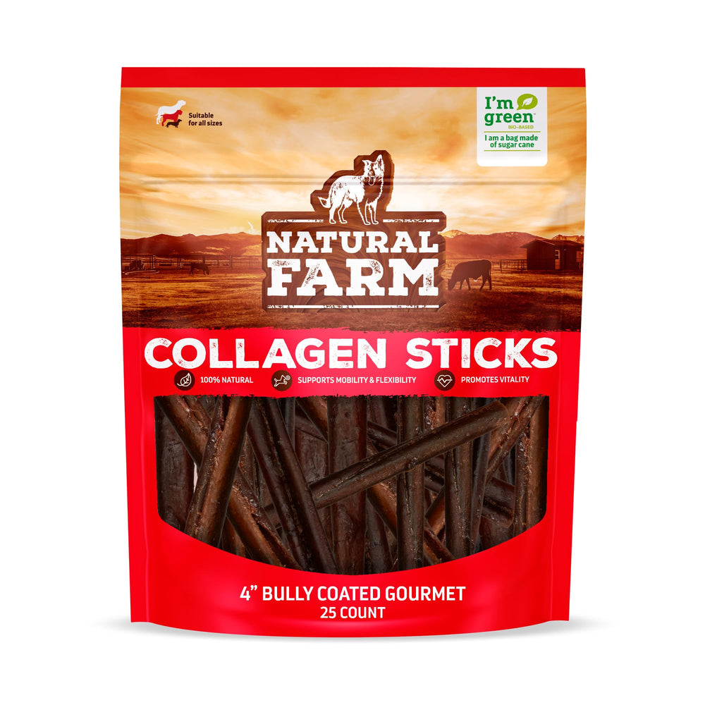 Natural Farm bully-coated collagen stick 4inch ready for long chew entertainment