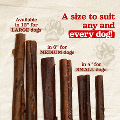 Natural Farm bully-coated collagen sticks texture-closeup reveals two-ingredient, grain-free chews with simple ingredients.