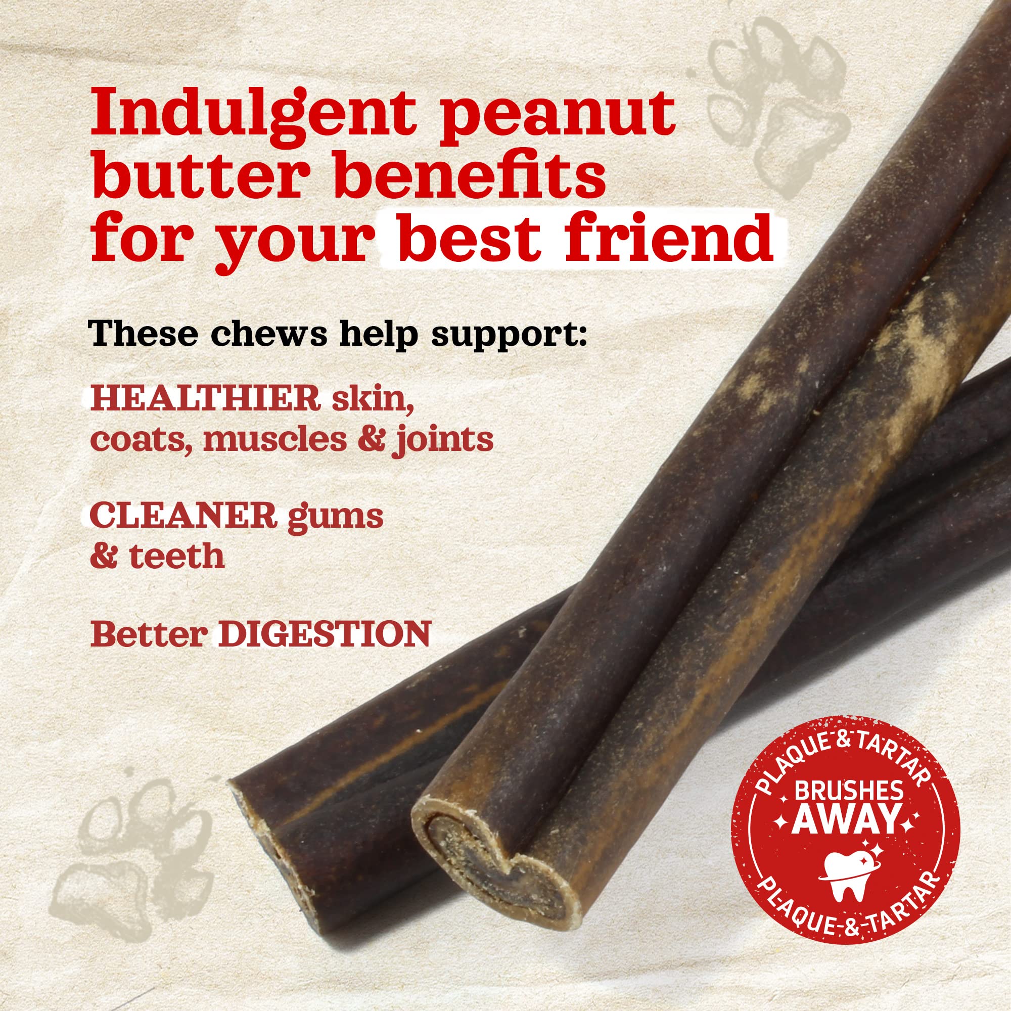 Natural Farm Collagen Sticks dental benefits closeup, helps reduce plaque and promote fresher breath.