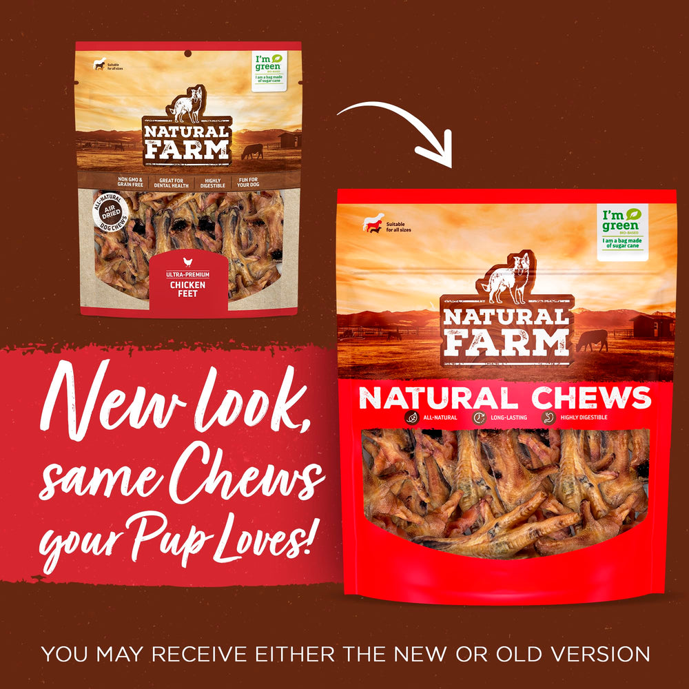Natural Farm Nail-Free chicken feet close-up — single-ingredient chew.