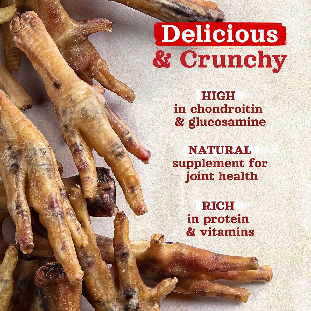 Natural Farm Nail-Free chicken feet pack inside — eco-friendly recyclable packaging.