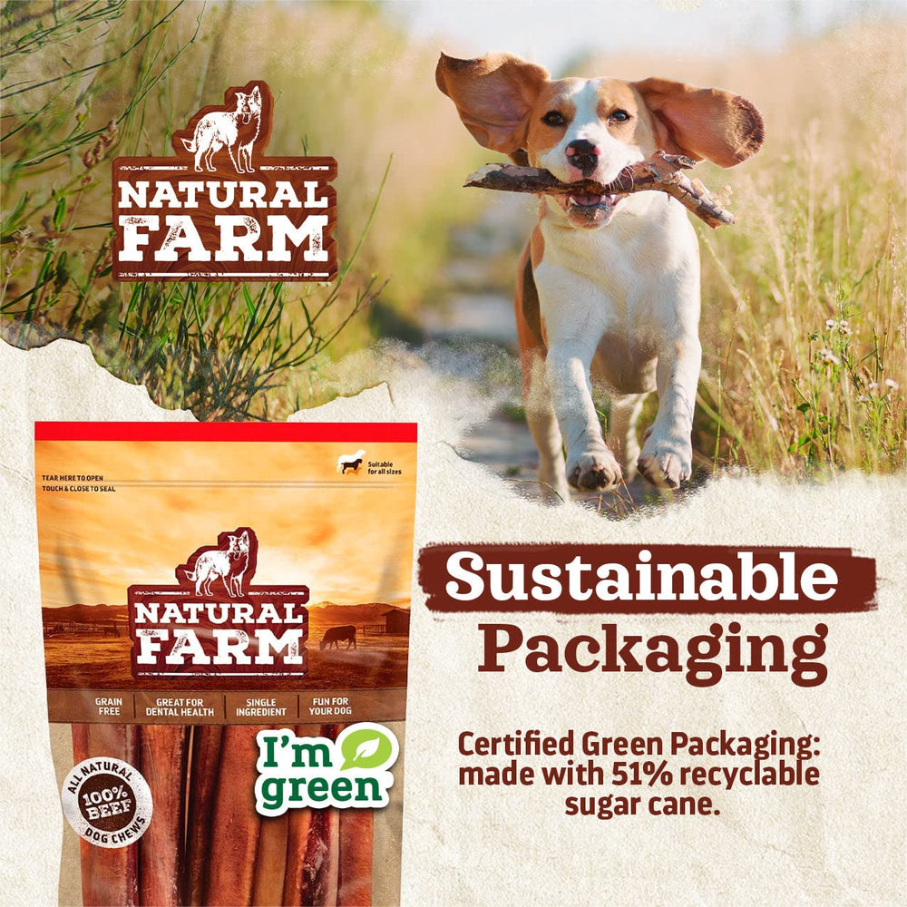 Natural Farm Natbones dog treat pack closeup showcasing dual texture and size.
