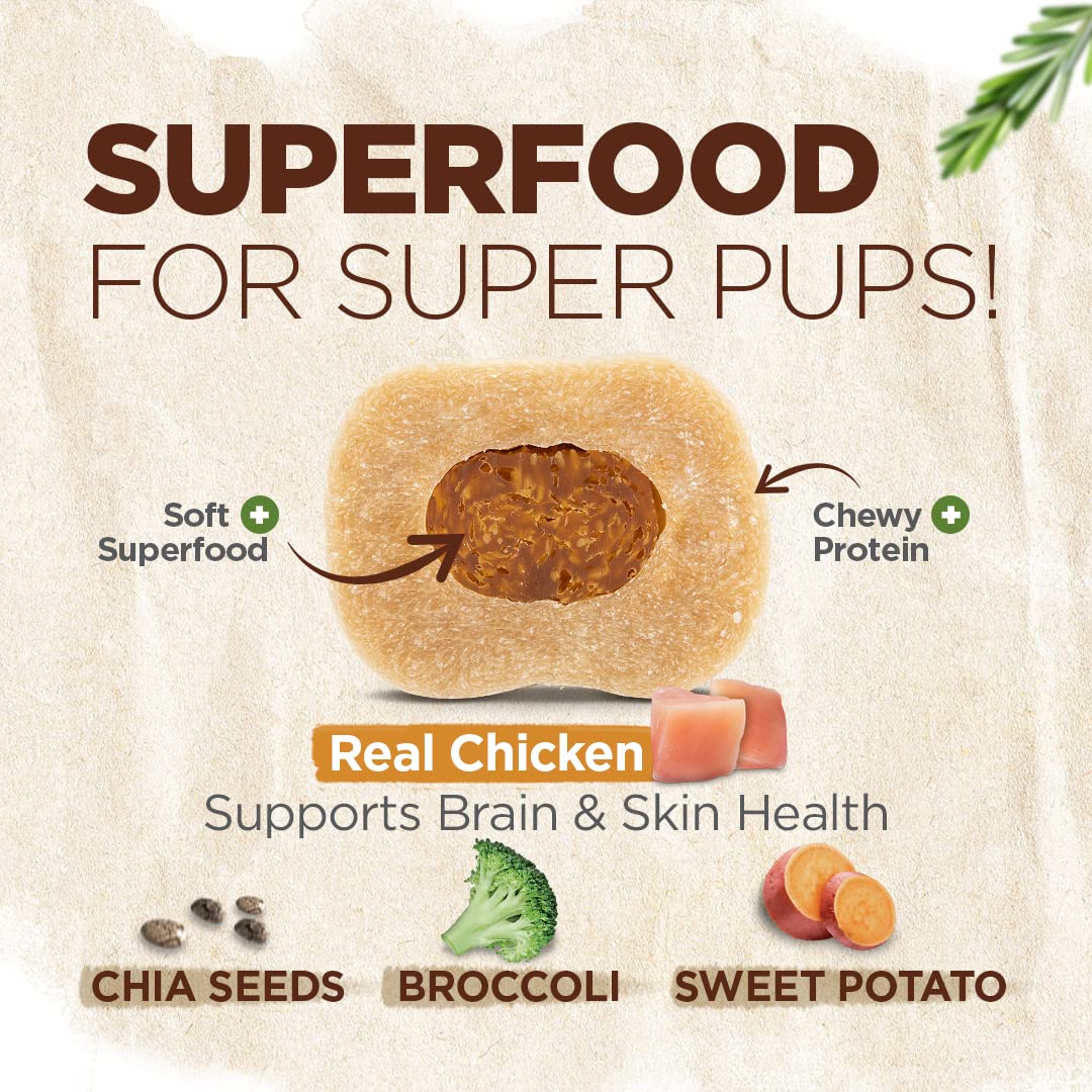 Natural Farm Natbones inner soft center highlighting chia and omega-rich nutrients.