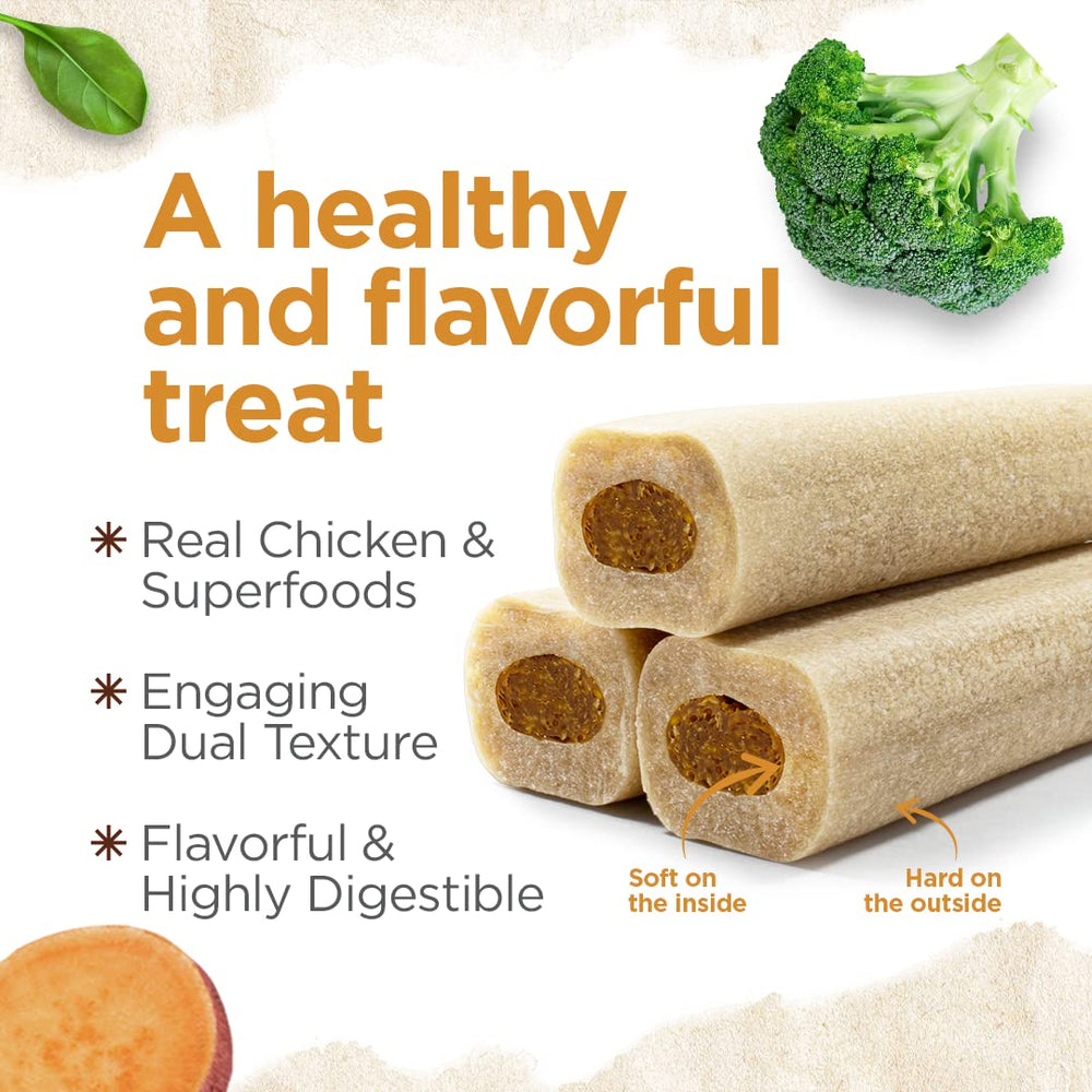 Natural Farm Natbones real chicken protein bite-size portion for appealing texture.