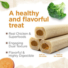 Natural Farm Natbones real chicken protein bite-size portion for appealing texture.