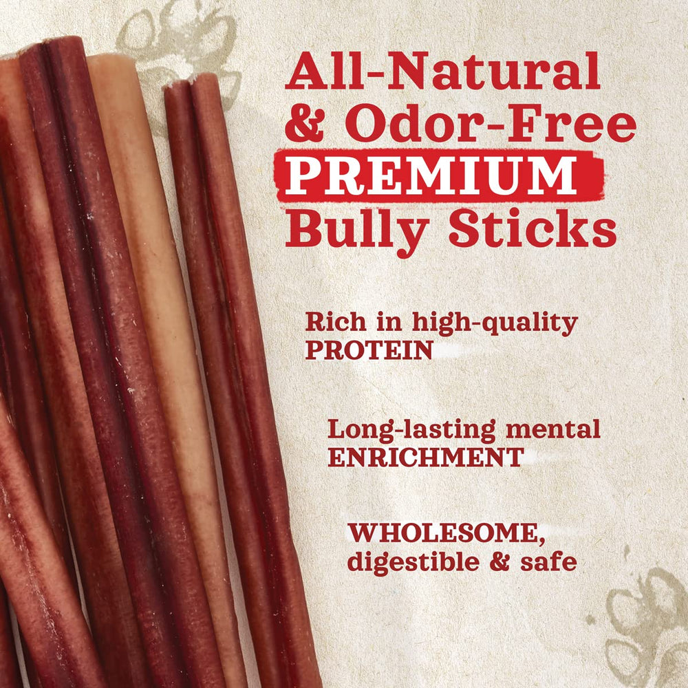 Natural Farm odor-free bully sticks 4-8 inch length ideal for medium chewers