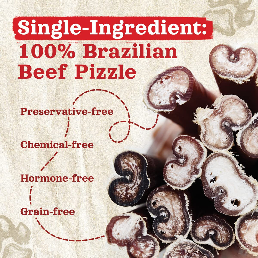 Natural Farm Odor Free Bully Sticks label highlights grain-free non-GMO