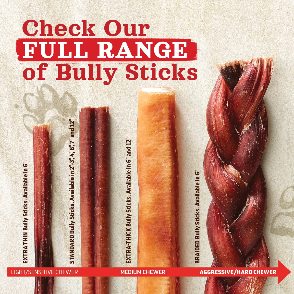 Natural Farm odor-free bully sticks action shot promotes stress-free chew sessions