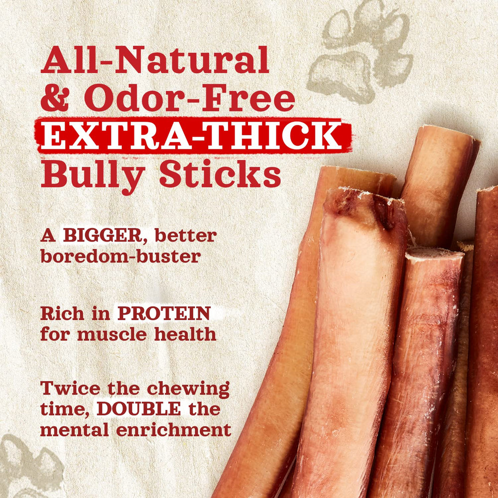Natural Farm Odor Free Jumbo Bully Sticks 12in close-up texture