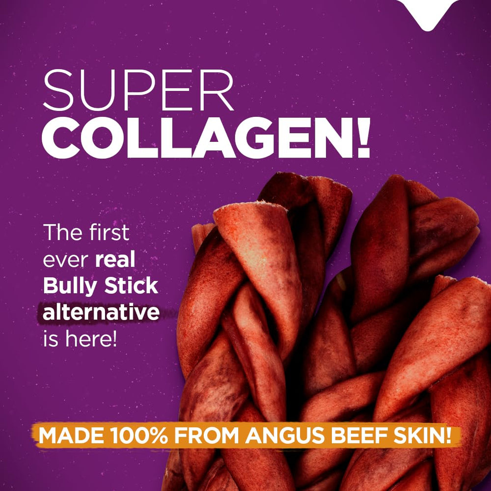 Natural Farm comparison image shows odor-free feature versus traditional bully sticks.