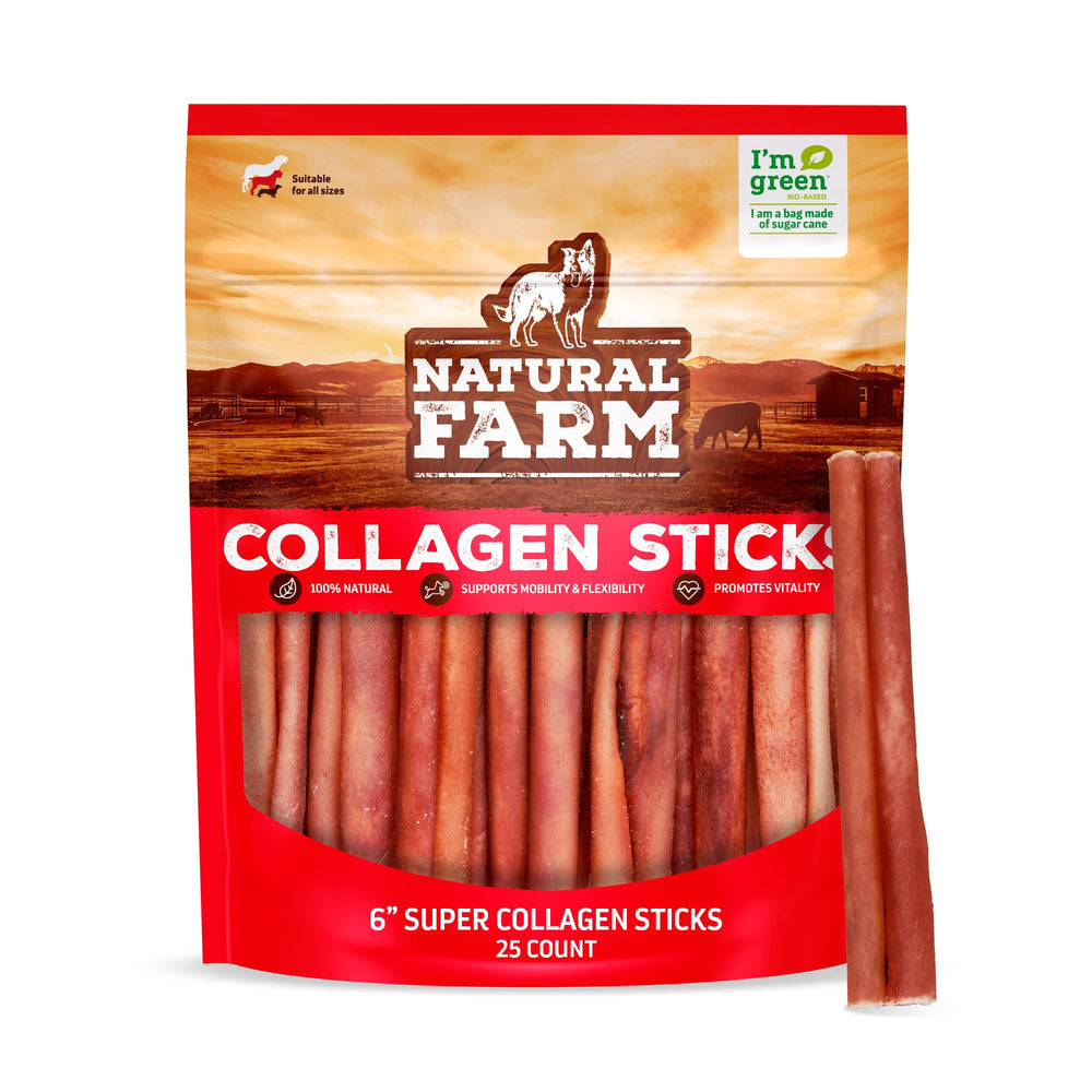 Natural Farm Odor-Free Super Collagen chews closeup texture shows a durable chew.