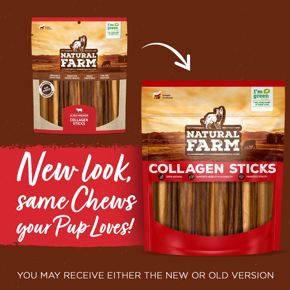 Natural Farm Peanut Butter Collagen Sticks dog-chewing closeup, offers long-lasting engagement during chew sessions.