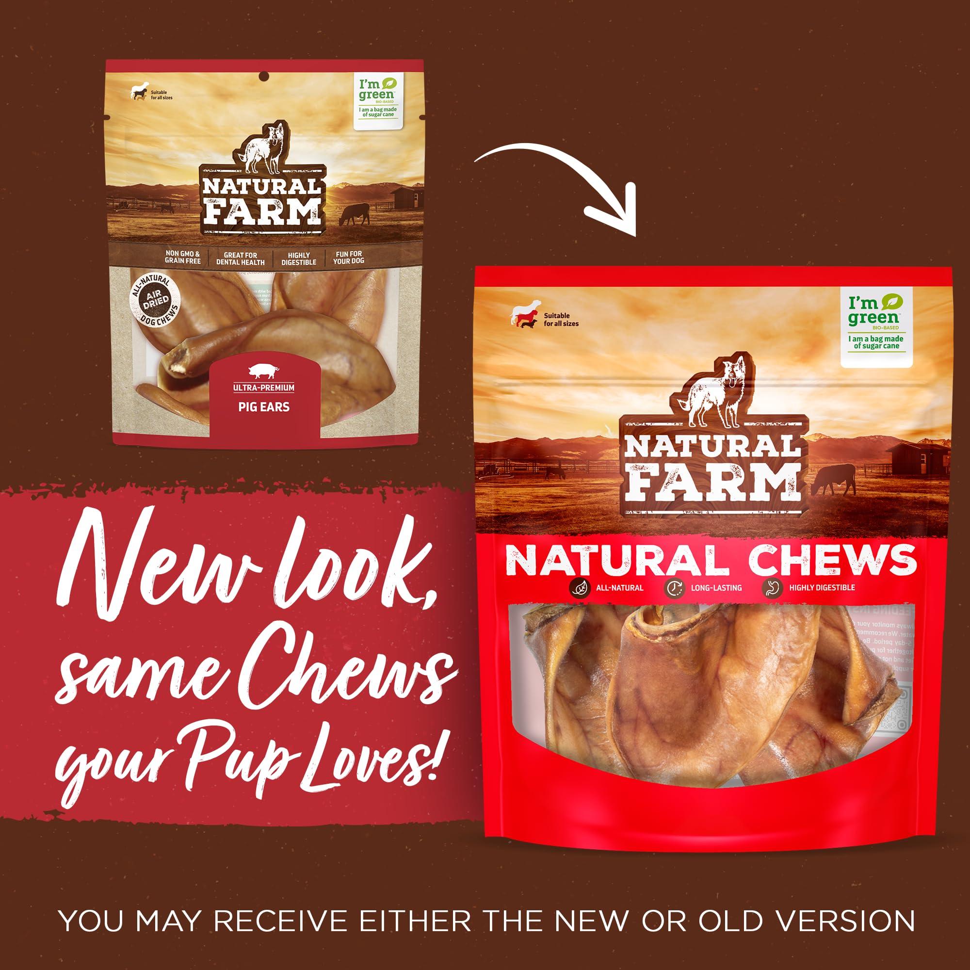 Natural Farm Pig Ears ingredients: 100% natural pork ears with no additives.