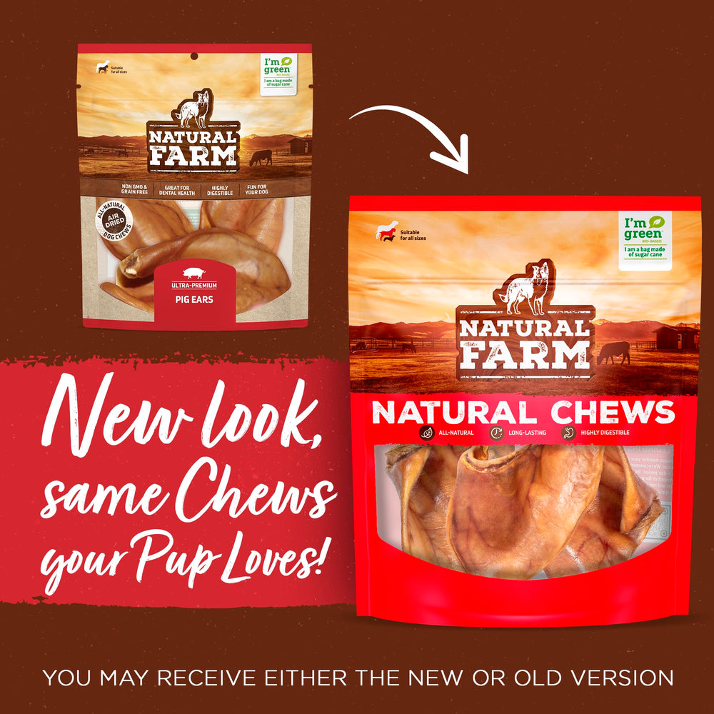 Natural Farm Pig Ears ingredients: 100% natural pork ears with no additives.