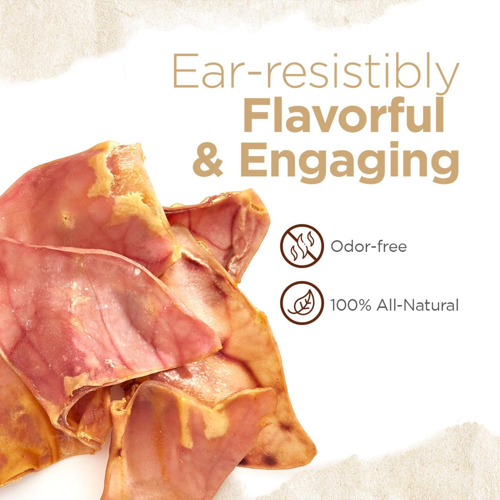 Natural Farm Pig Ears long-lasting chew suitable for training rewards and behavior reinforcement.