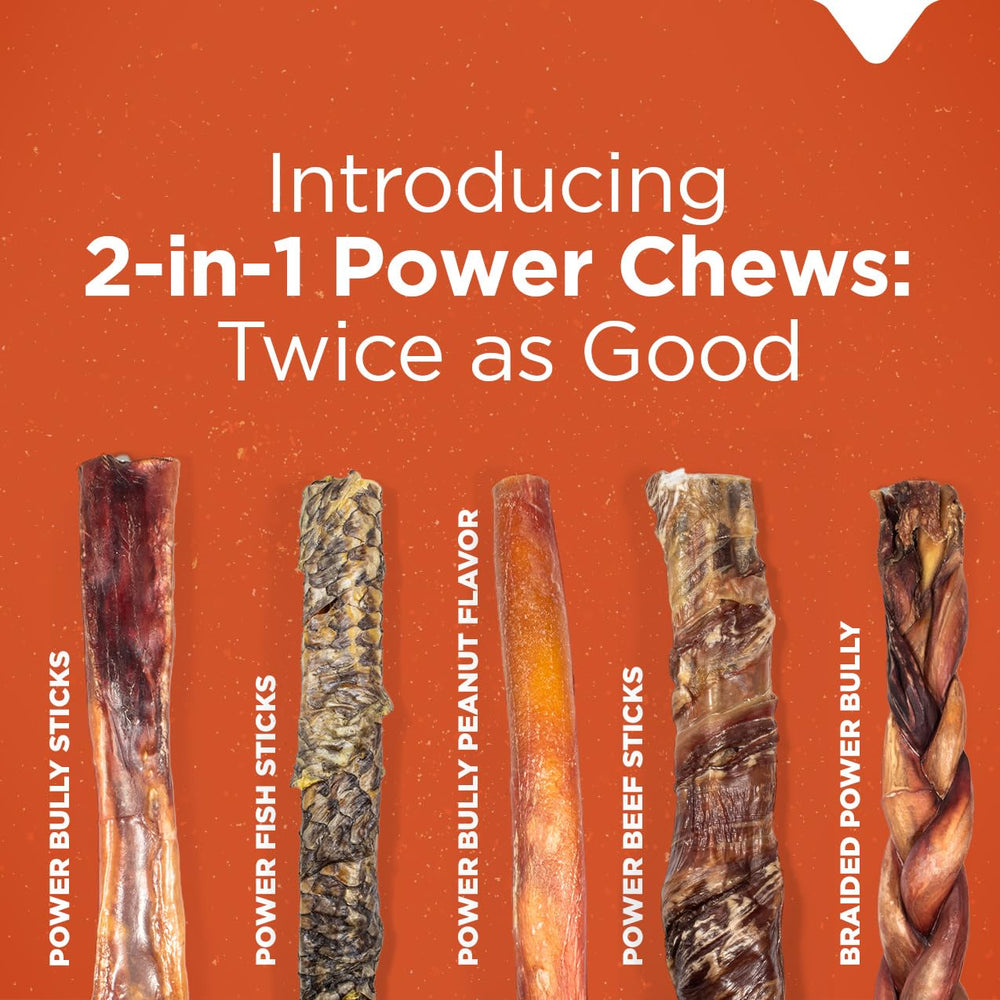 Natural Farm Power Beef Sticks two-in-one chew offers double-texture enjoyment for longer engagement.