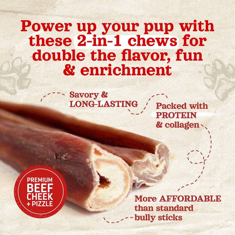Natural Farm Power Chews beef cheek wrapped dual-texture close-up detail