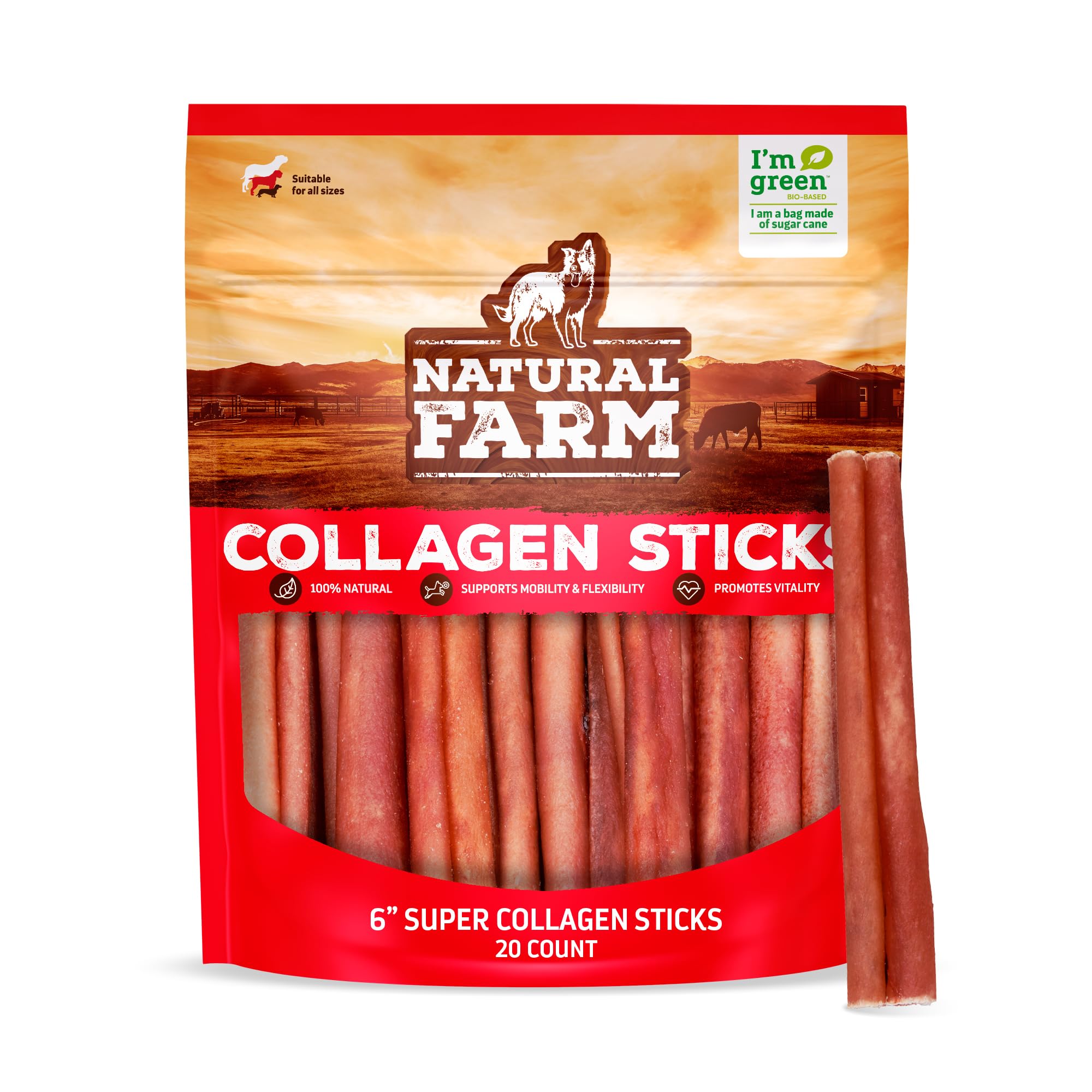 Natural Farm real bully-stick alternative closeup showing texture for durable chewing.